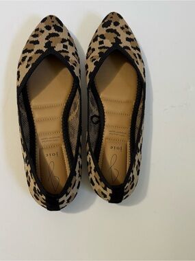 Joie Leopard-Print Knit Pointed Toe Flats in Tan and Black Size 9
